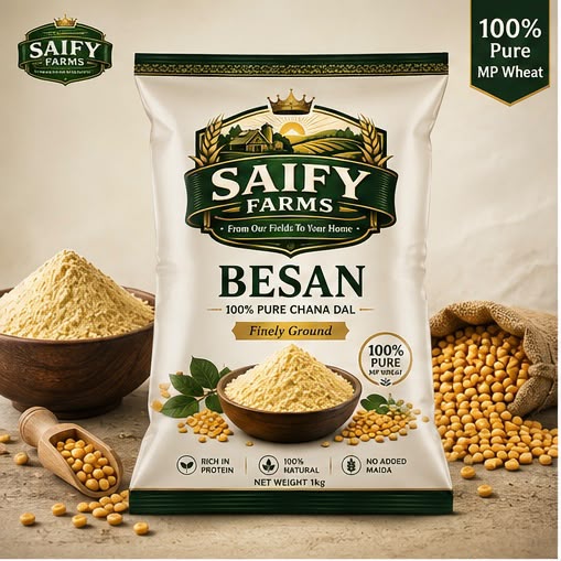 Saify Farms Besan | 100% Pure Chana Dal | Finely Ground | 1 kg